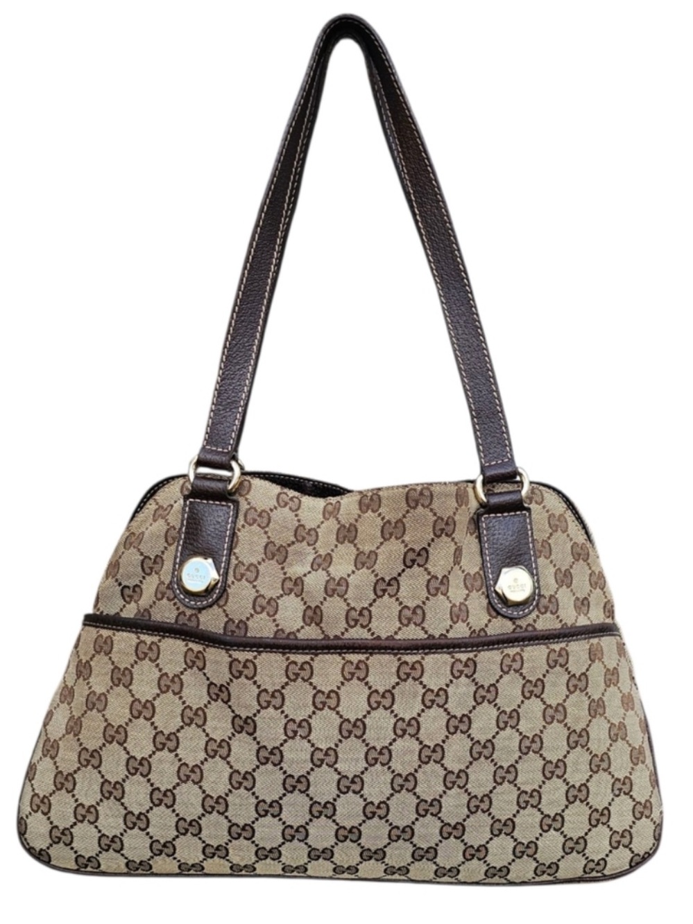 Gucci GG Canvas Tote Bag Beige Brown